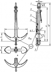Якорь адмиралтейский 300 кг ГОСТ 760-74